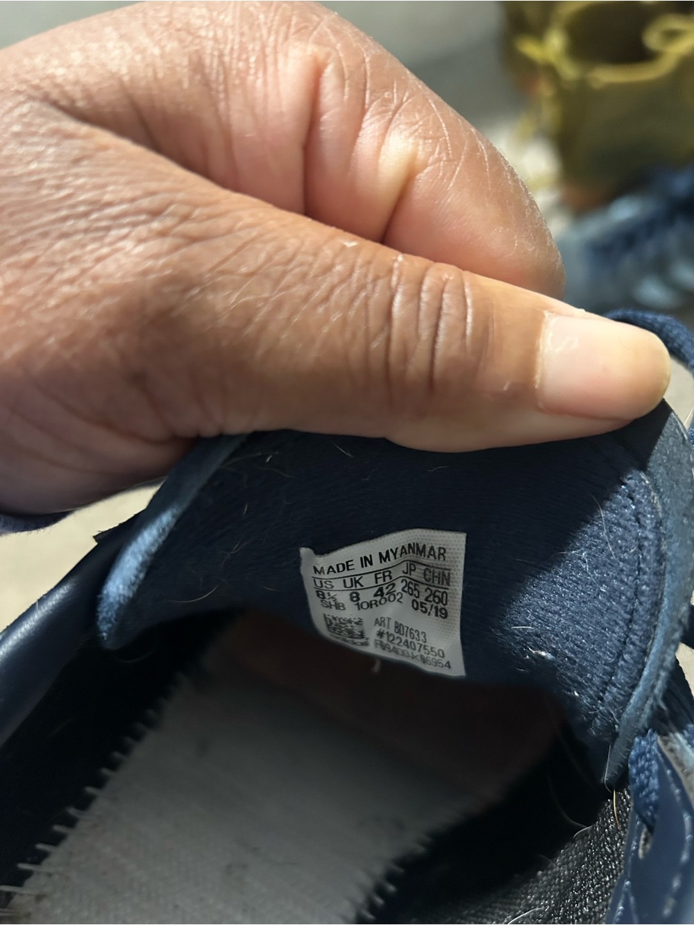 adidas Women's Navy Suede Sneakers with Light Blue Stripes - Picture 5 of 6